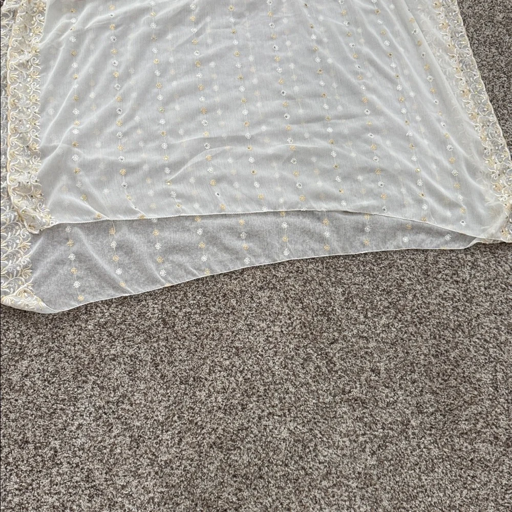 Embroidered  3 piece punjabi dress Set with salwar kurta and dupatta - Picture 13 of 13